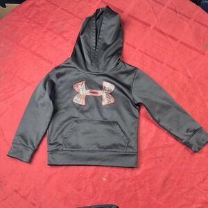 Under Armour Black Hoodie Red Camo Logo Pullover Sweatshirt
